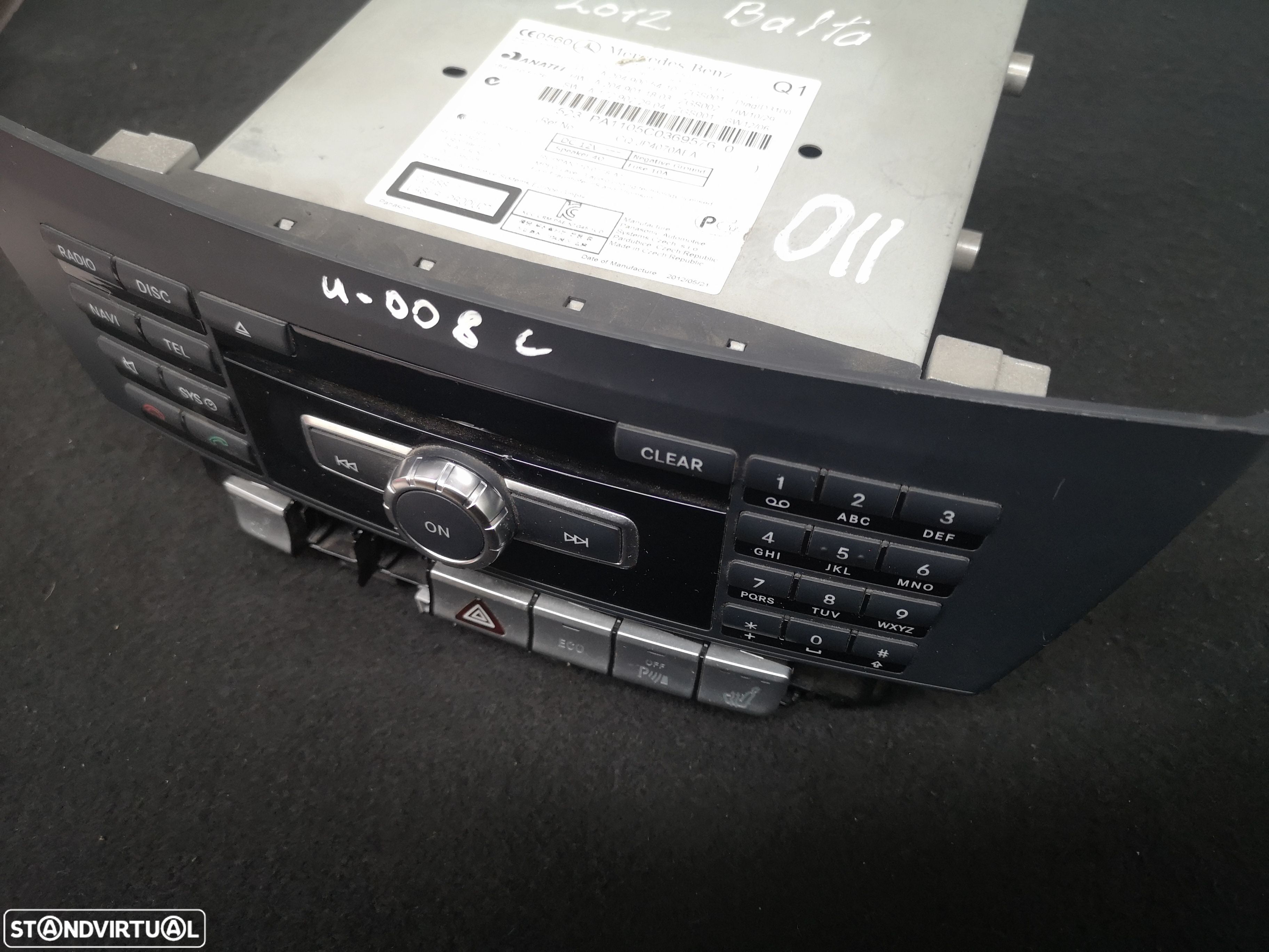 Radio profesionais  GPS BLUETOOTH ORIGINAIS Mercedes w204 class C 2011-2014 (2x no estoque) - 1