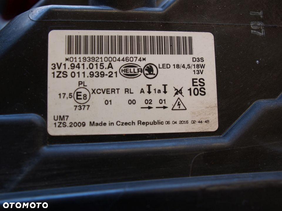 Skoda Superb 3 Reflektor lewy lampa lewa III xs led 3V1 15r - 4
