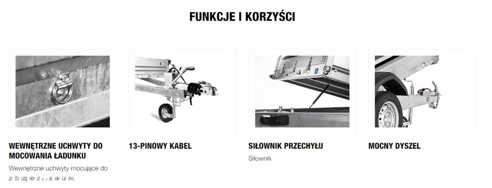 Brenderup Przyczepa BRENDERUP 2260 uchylna 750kg z hamulcem, wym. 258x153cm H 26cmcm, lekka towarowa - 11