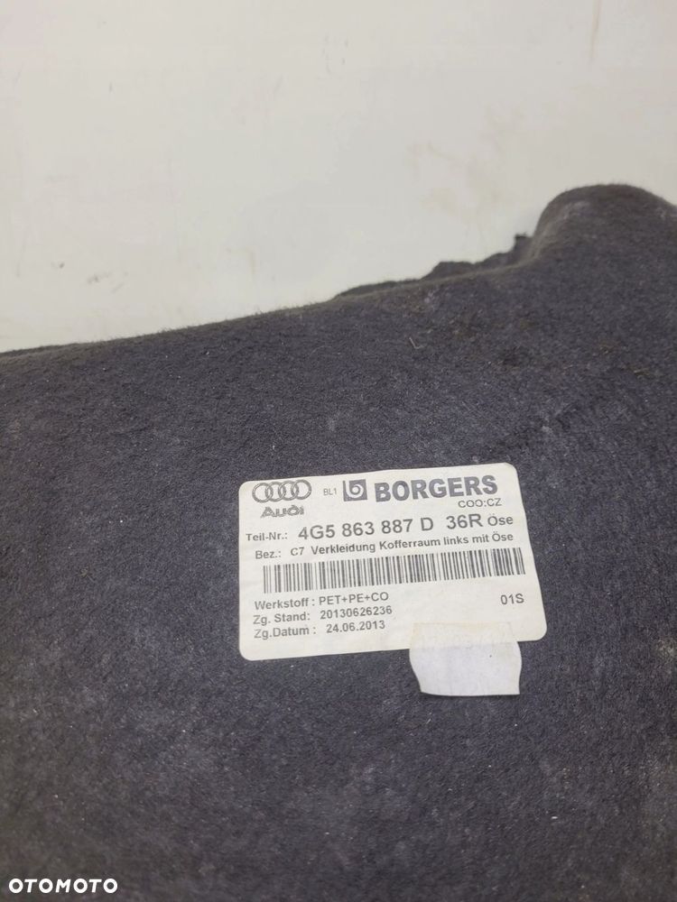 BOCZEK BAGAŻNIKA LEWY AUDI A6 C7 SEDAN 4G5863887D 36R - 5