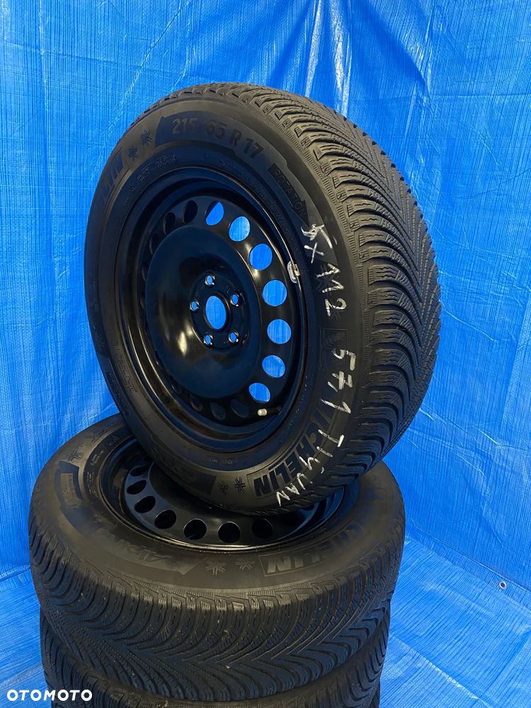 KOŁA KOŁO FELGA STALOWE 17" 5X112; 57,1mm ET38 KOMPLET  OPONY ZIMOWE MICHELIN 6,5mm VW TIGUAN ARTEON GOLF PASSAT SKODA AUDI Q3 Q5 A5 A6 A7 KODIAQ ITP. - 8
