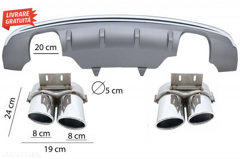Difuzor Bara Spate Evacuare Dubla Audi Q5 8R Facelift (2013-2016) Bara Standard- livrare gratuita - 15