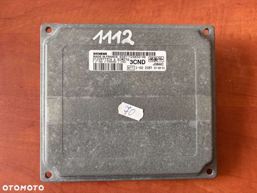 FORD MAZDA STEROWNIK KOMPUTER ECU SILNIKA S120977316 6S6112A650HD 3CMD J38AC - 1
