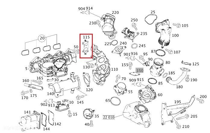 MERCEDES DIESEL OM646 Uszczelka metalowa zaworu EGR - 2