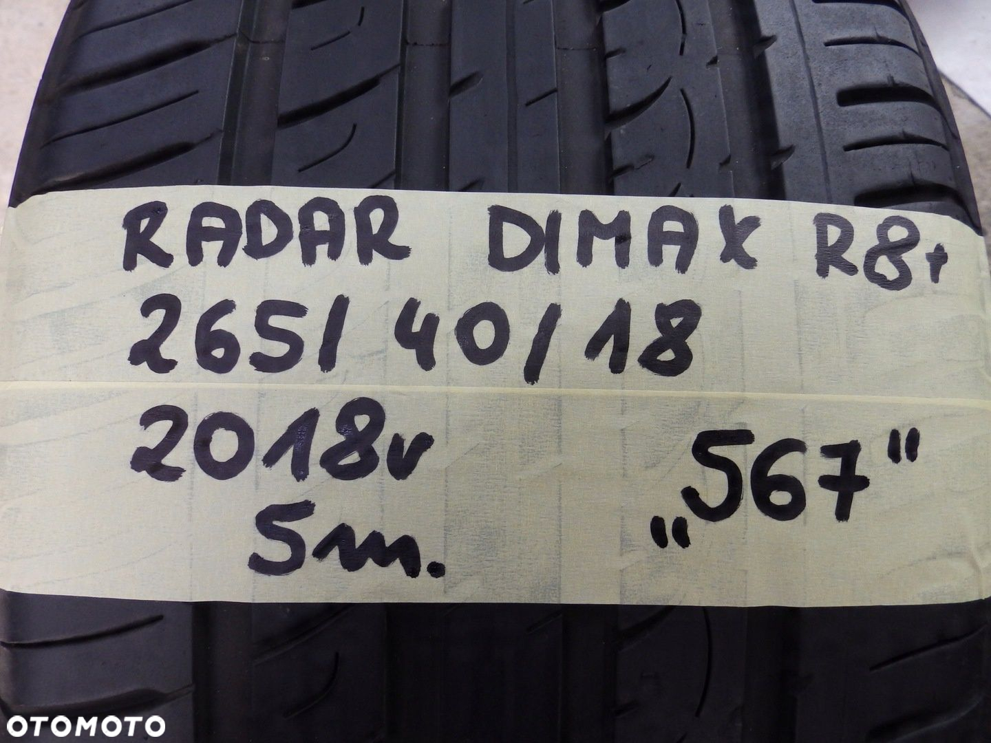 Opona letnia Radar Dimax R8 265/40/18 - 8