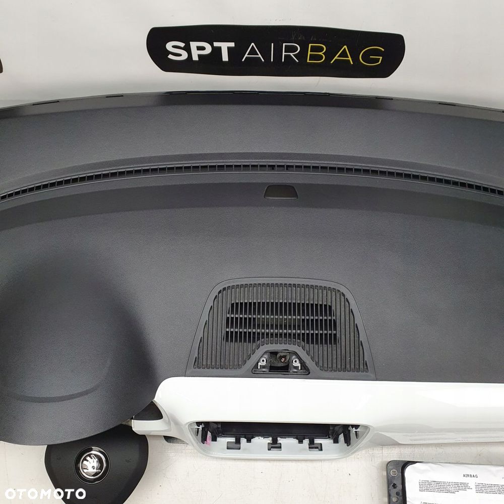 SKODA CITIGO DESKA ROZDZIELCZA KONSOLA KOKPIT PULPIT PODUSZKI AIRBAG AIR BAG PASY KIT SET - 3