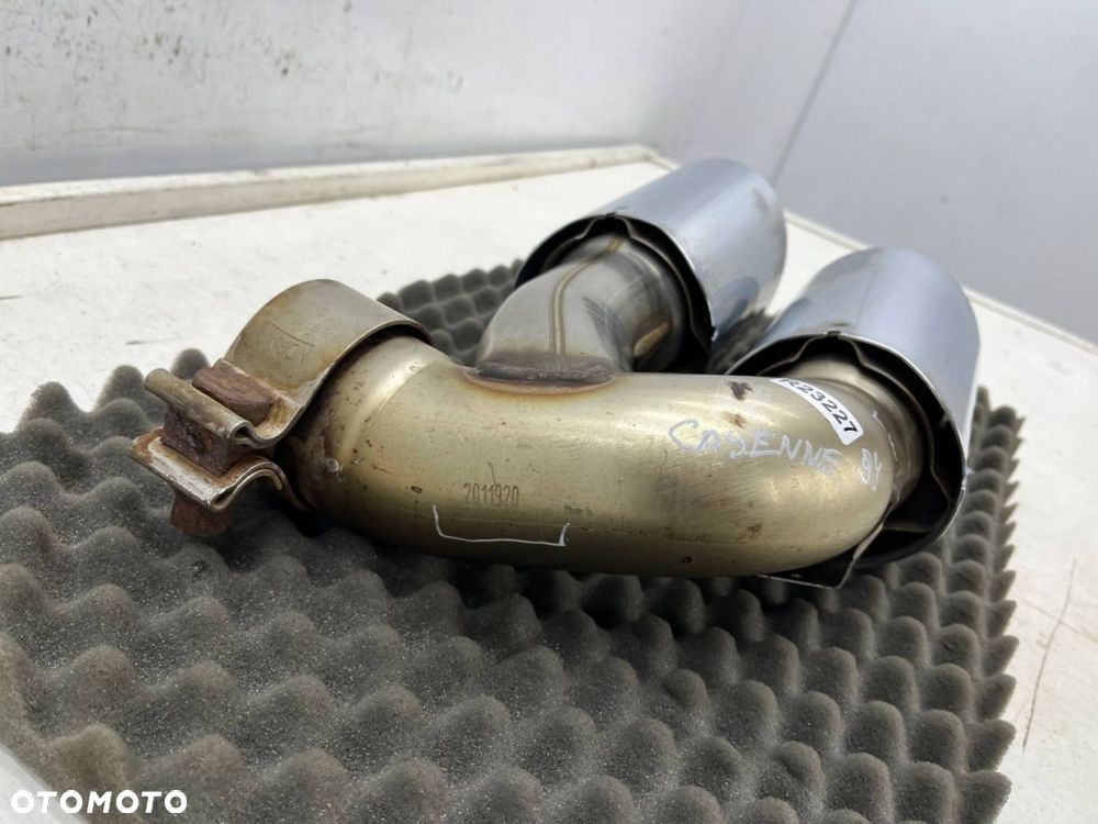 Wydech Porsche Cayenne III 9y 17r.- LEWA tylna podwójna końcówka tłumika nasadka CHROMOWANA - 2