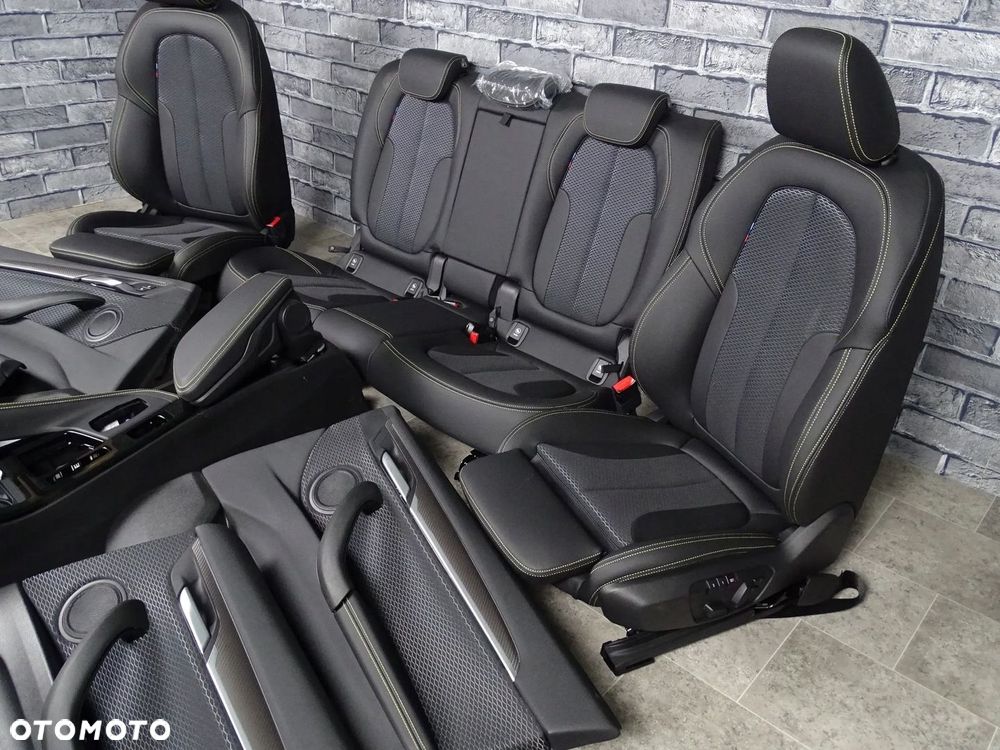 FOTELE KANAPA BOCZKI WNĘTRZE ŚRODEK BMW F39 X2 M-PAKIET ŻÓŁTA NIĆ SKÓRA NEW - 3