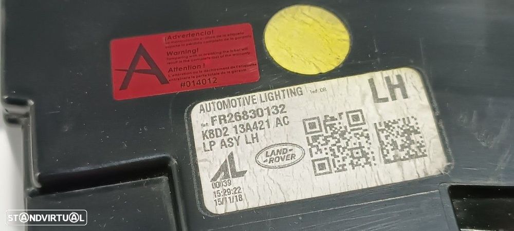 FAROLIM TRASEIRO ESQUERDO LAND ROVER RANGE ROVER EVOQUE EVOQUE - 5
