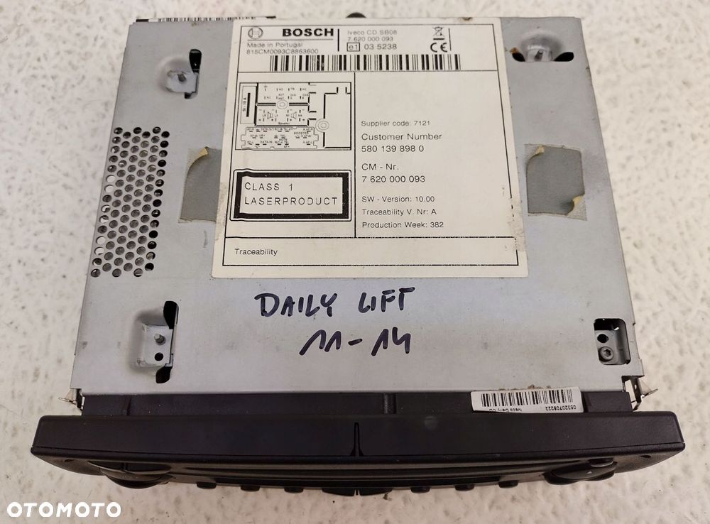 iveco daily 3 iii lift 11-14 radio cd bosch 7620000093 kod - 7