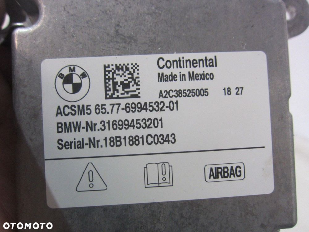 BMW X3 G01 G30 X4 G02 MODUŁ STEROWNIK PODUSZKI AIRBAG 65779474762 9474762 - 6
