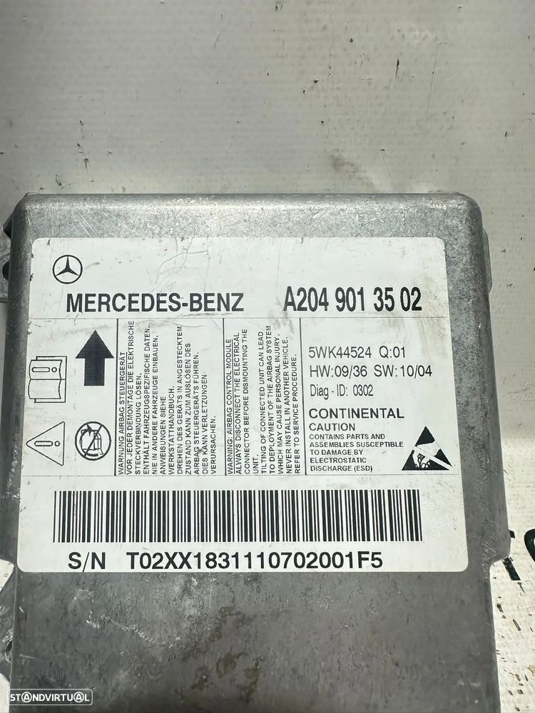 .Módulo Centralina Airbag SRS Mercedes Benz A2049013502 2001 - 2017 - 8