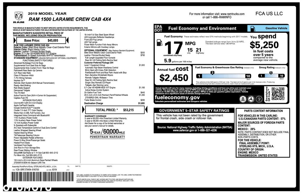 RAM 1500 5.7 Crew Cab Laramie - 41