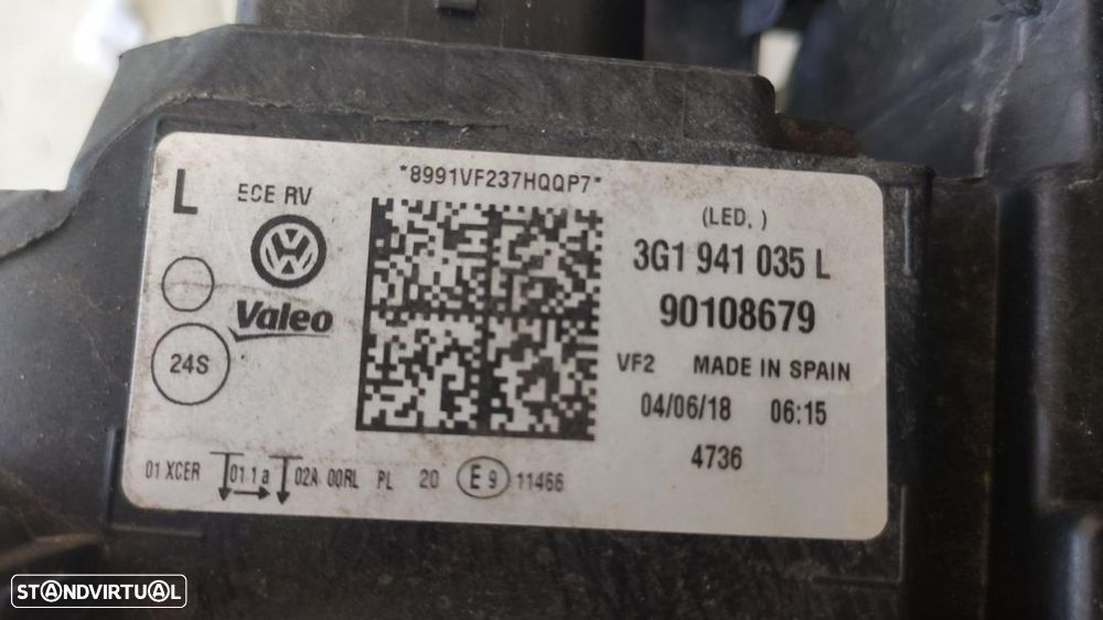 farol esquerdo full Led direcional Passat 3G - 3G1941035l - 5