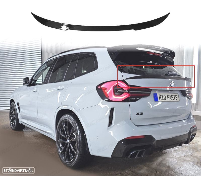 AILERON SPOILER BMW X3 G01 21-24 LOOK M PRETO BRILHANTE - 1