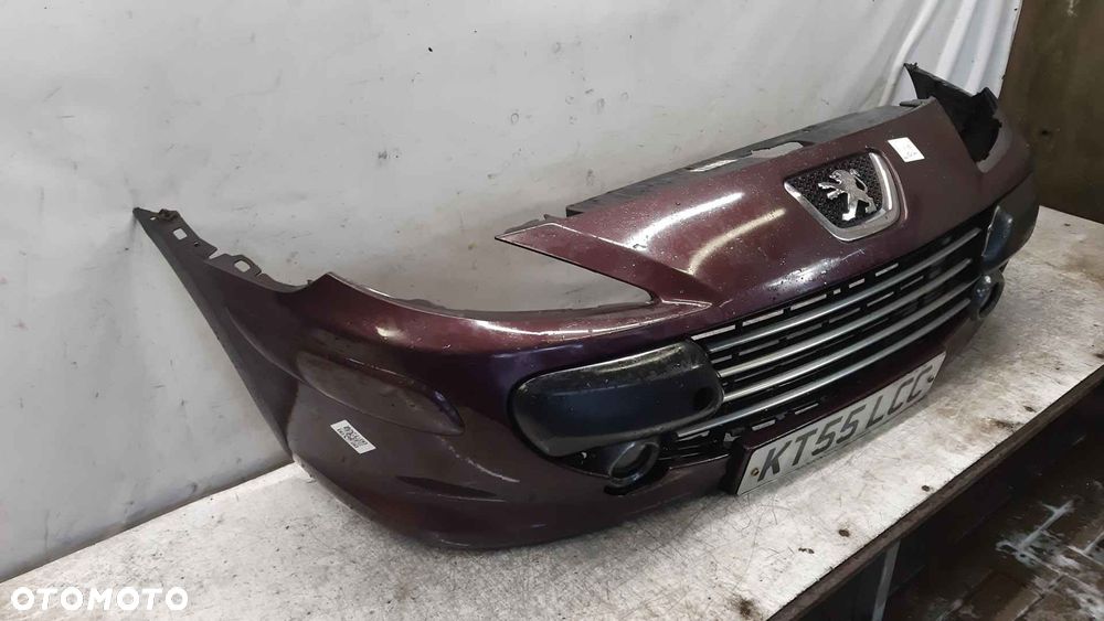 ) ZDERZAK PRZÓD PRZEDNI PEUGEOT 307 LIFT FL KKCD BORDO WIŚNIA HALOGENY - 4
