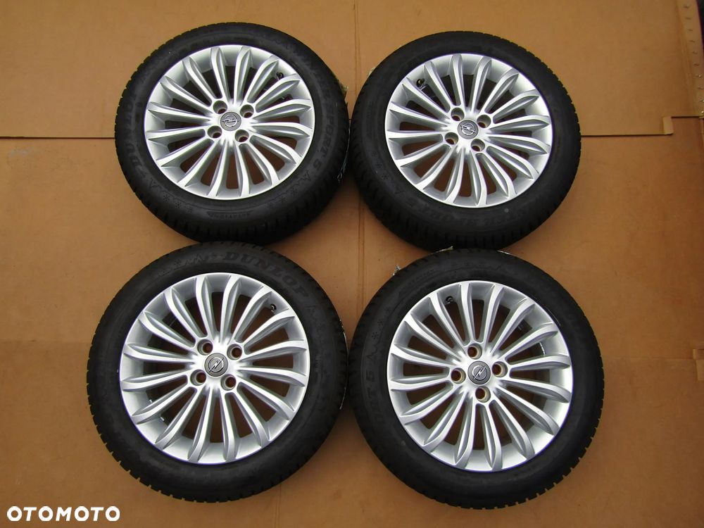 4x Felgi Aluminiowe Koła 16 Opel Adam Astra H Corsa D E Meriva Combo C Karl Chevrolet Aveo Fiat Grande Punto Evo 6,5 j ET40 + Opony 195/55 16 Dunlop Zimowe + Czujniki TPMS - 3
