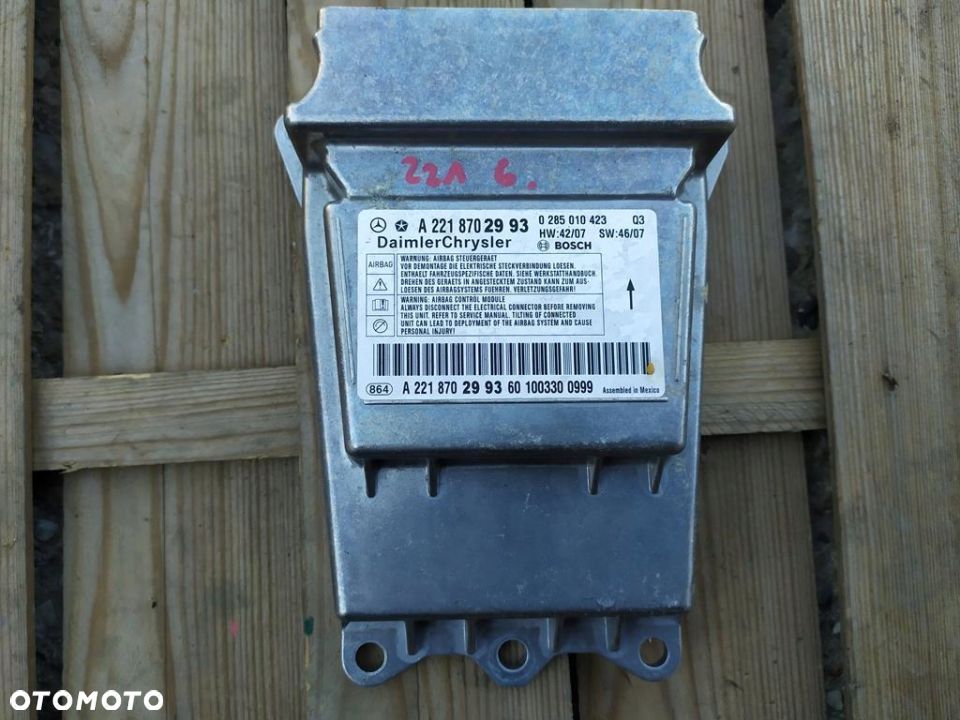 MERCEDES W221 MODUŁ STEROWNIK AIRBAG A2218702993 - 1