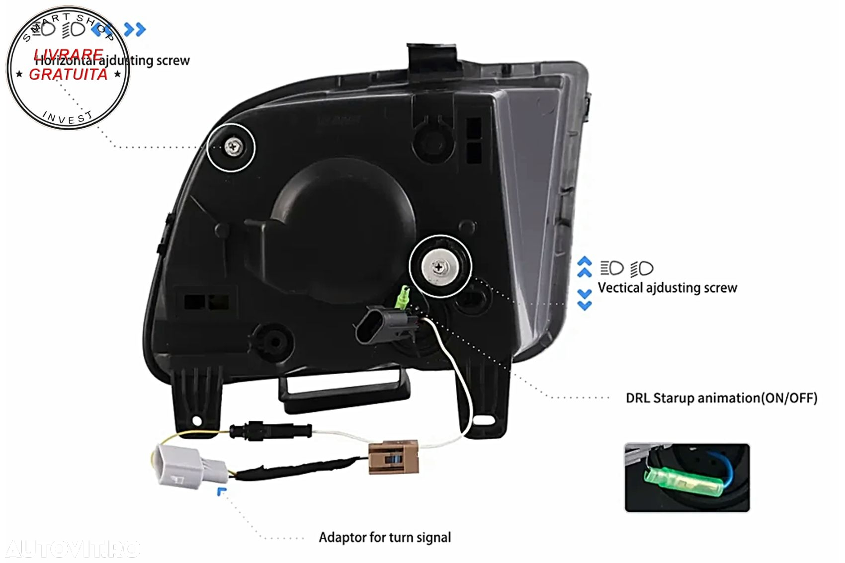 Faruri Full LED Ford Mustang V Pre-Facelift (2005-2009) Negru cu Semnal Dinamic Se- livrare gratuita - 20