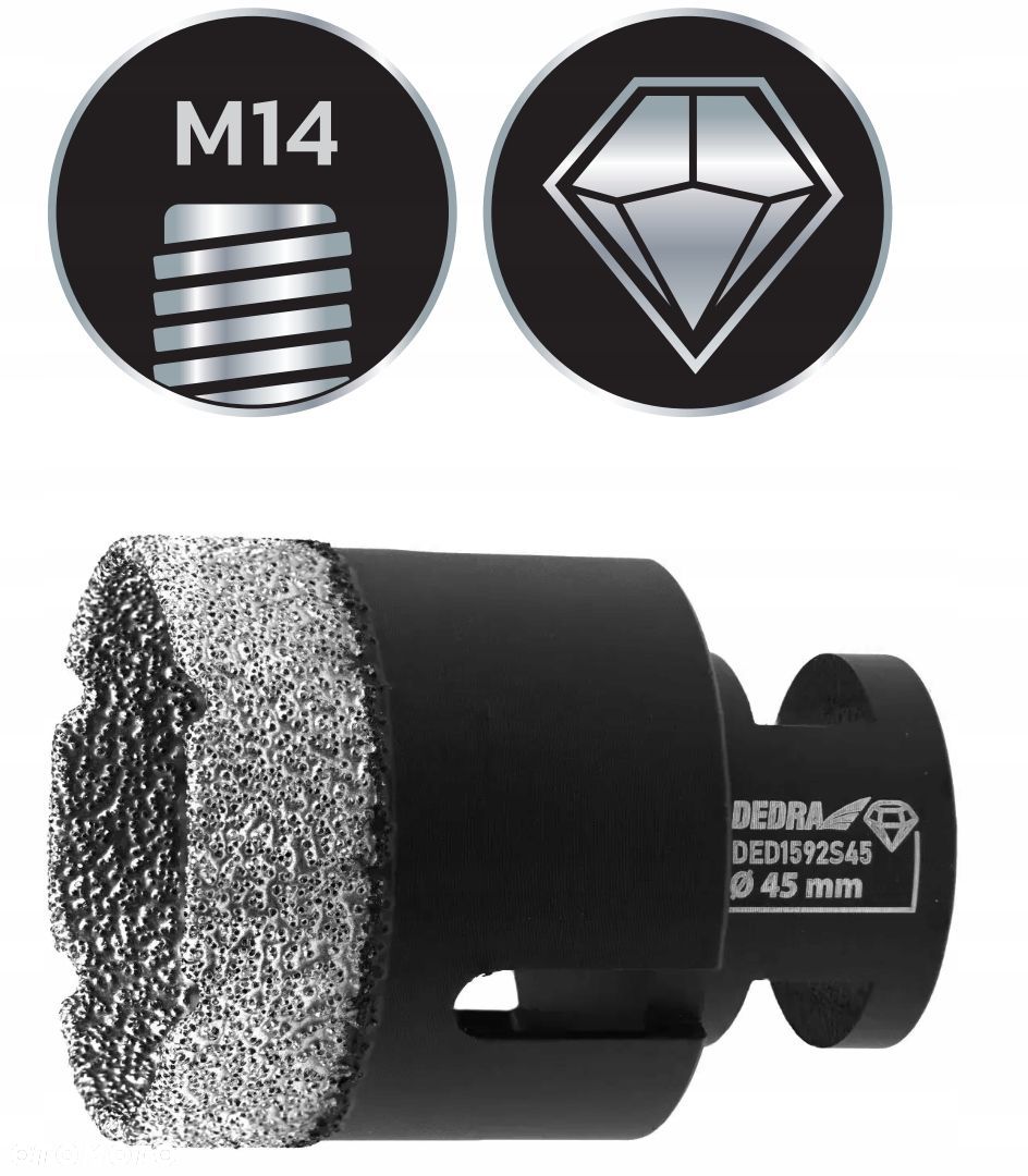 Dedra DED1592S45 Koronka diamentowa 45 mm M14 otwornica - 1