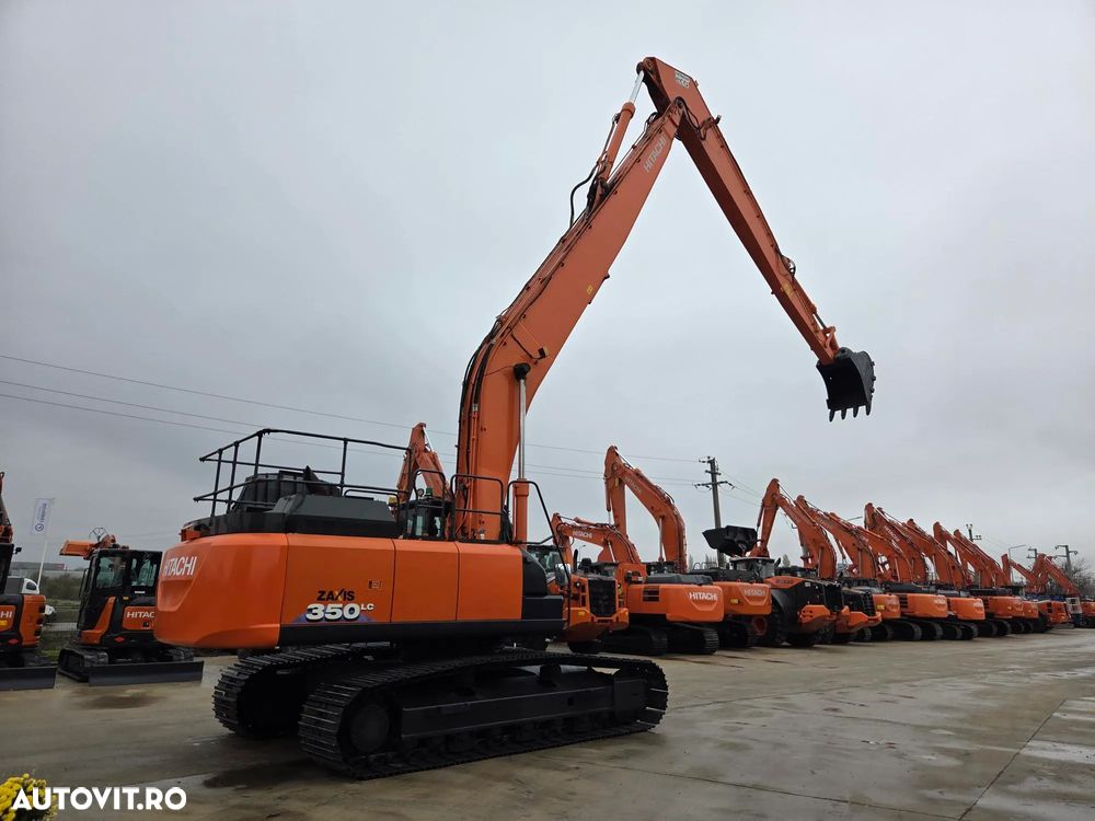Hitachi BRATE LUNGI la 22m, cupa 1mc, 39 tone, HITACH ZX350LC-6, 2019, 7.452h, Consum mediu 21l/h, camera spate si laterale, Inst hydr pe brate, Cupa taluz, Lant 80% ok, Contragreutate, 284CP, posibilitate leasing, STARE FOARTE BUNA-PROMOTIE 179.900 EUR+Tva - 1