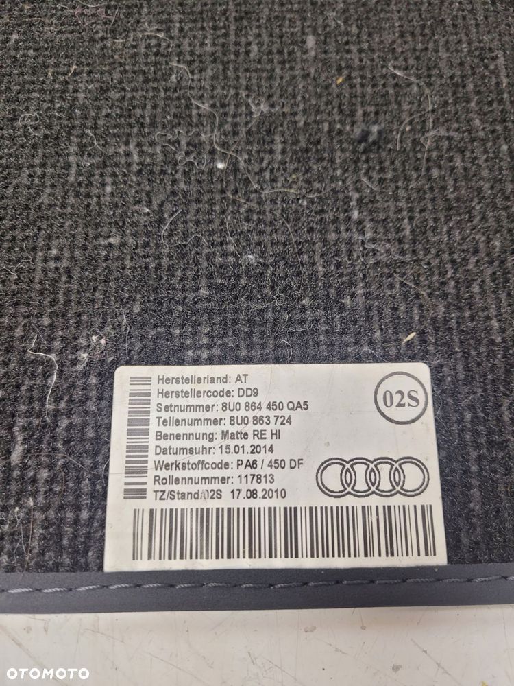 DYWAN DYWANIKI WELUROWE TYŁ AUDI Q3 8U 8U0864450 - 5