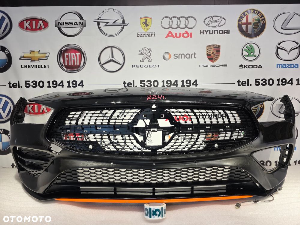 MERCEDES CLA W118 AMG 19- ZDERZAK PRZEDNI PRZÓD NA 6xPDC + ATRAPA + KRATKI + ŚLIZGI + WZMOCNIENIE + INSTALACJA ELEKTRYCZNA + BOCZNE ŚLIZGI WEWNĘTRZNE NR A118853901 + A1778859100 + A1185409413 NR AUKCJI NZ2244 - 1
