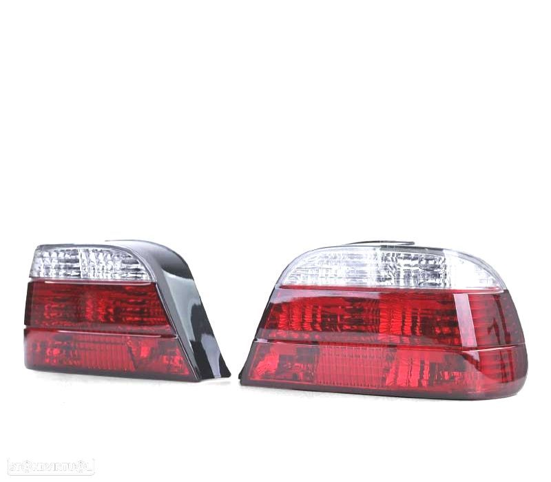 FAROLINS TRASEIROS BMW E38 94-01 VERMELHO BRANCO - 1