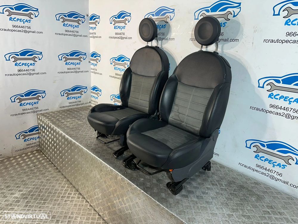Conjunto Bancos Pele Perfurada Tecido Fiat 500 Sport 312 2007 - Presente - 6