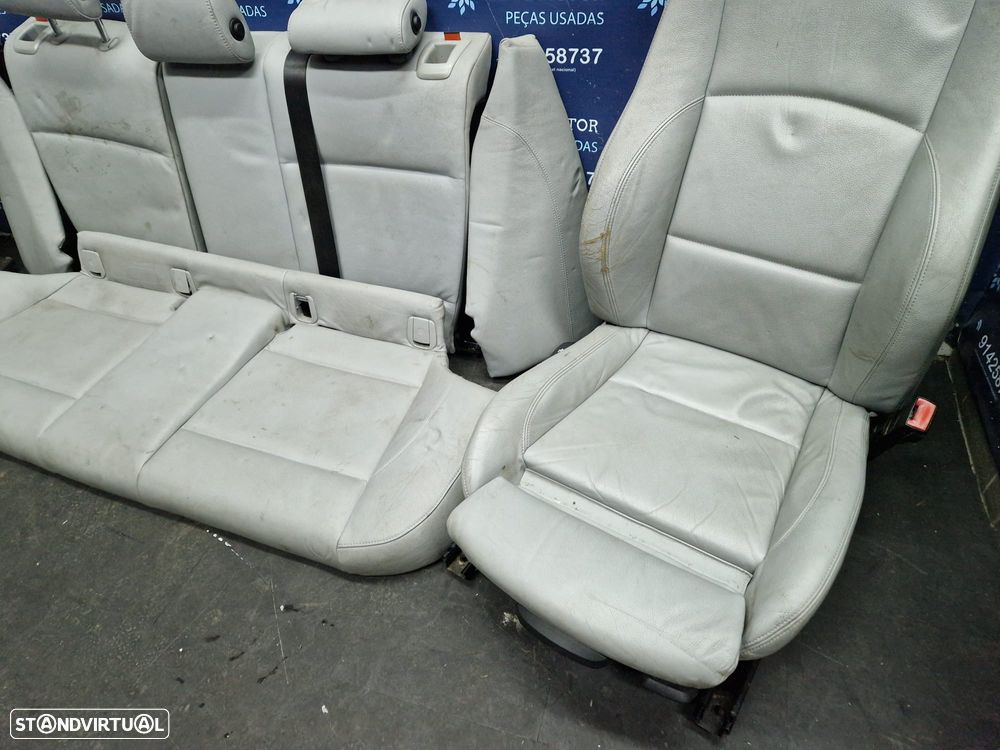 Jogo de bancos usados BMW SERIE 1 PACK M 5 PORTAS BMW E87 E81 PELE CINZA QUARTELAS - 4
