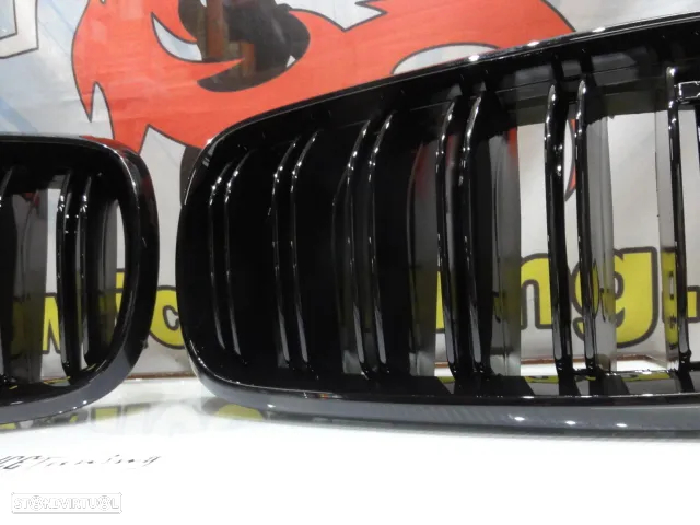Grelha frontal em preto piano brilhante para BMW X5 F15, X6 F16 2013-2018 M4 look / dupla lâmina em Plastico ABS - 11