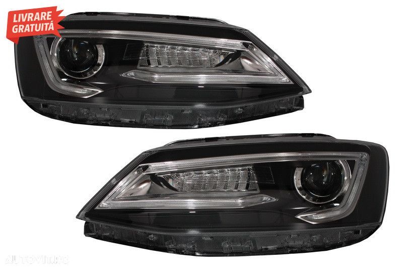 Faruri LED DRL VW Jetta Mk6 VI Non GLI (2011-2017) Semnal Dinamic Secv - 1