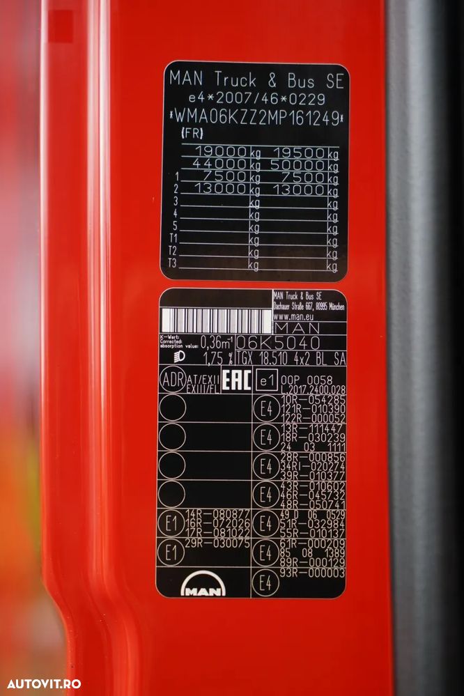 MAN TGX 18.510 / GM / RETARDER / FULL ADR / RIO NAVI - 37