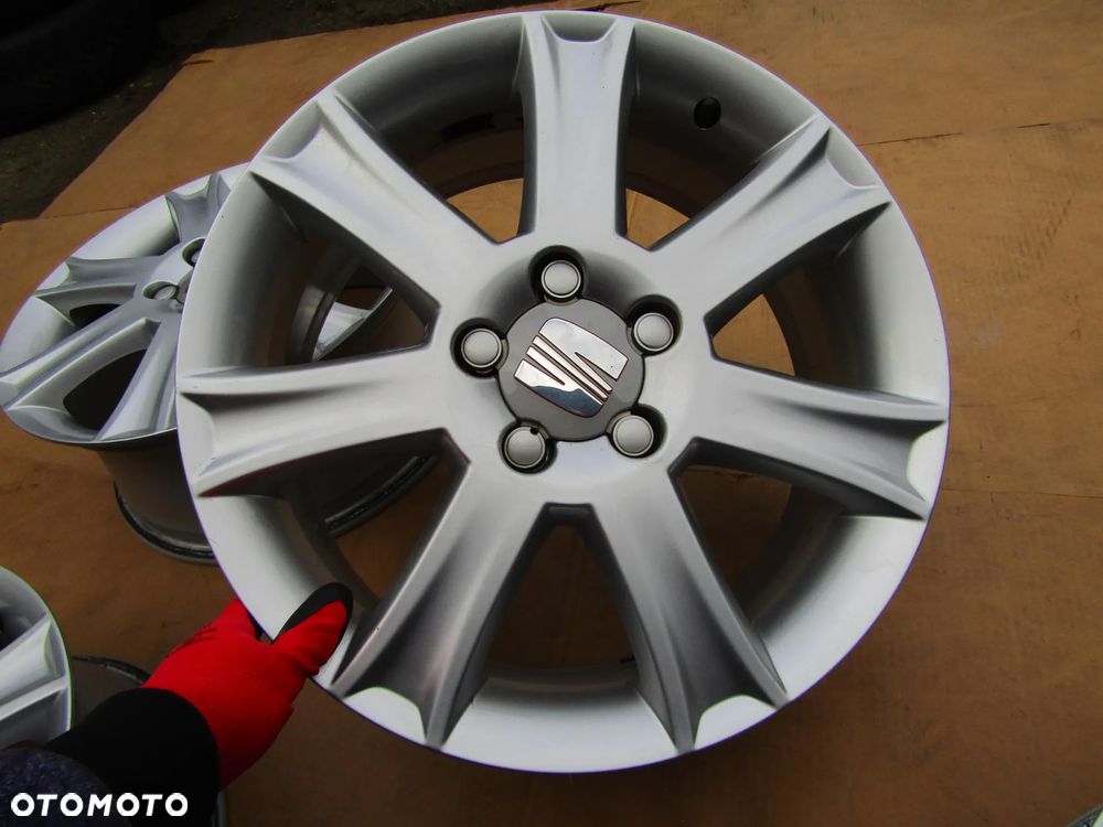 4x Felgi Aluminiowe 17 Seat Leon Altea VW Caddy Golf V VI T4 Jetta Skoda Octavia II 7 j 5x112 ET54 piasta 57,1 nr oryginału 1P0601025J - 18