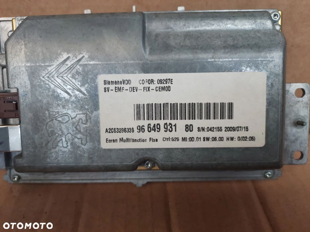 Ekran wyświetlacz nawigacji GPS 9664993180 Citroen C5 III x7 Szybka wysyłka Paczkomat - 3