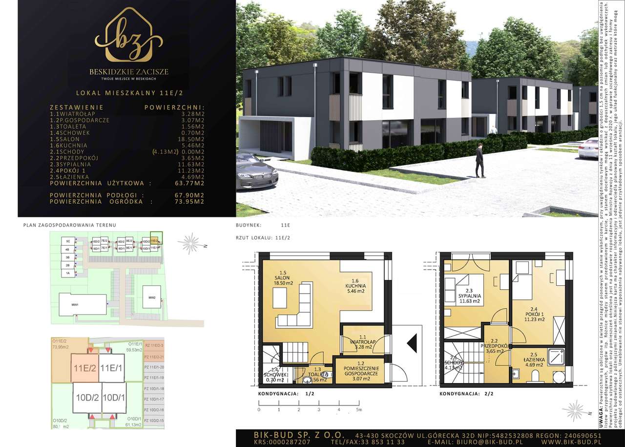 Mieszkanie na sprzedaż, 3 pokoje, 64 m², Skoczów