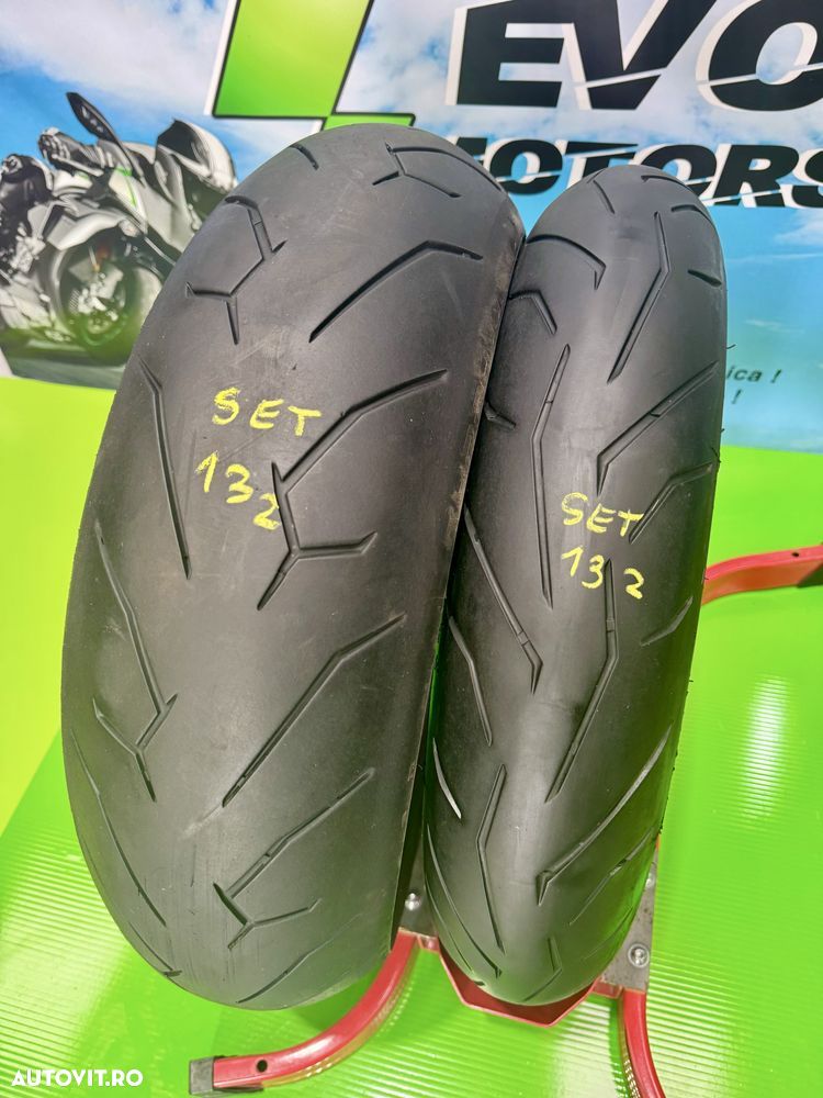 Set Anvelope Moto 120 70 17 si 180 55 17 Pirelli 2022 Rosso2 Set132 - 1