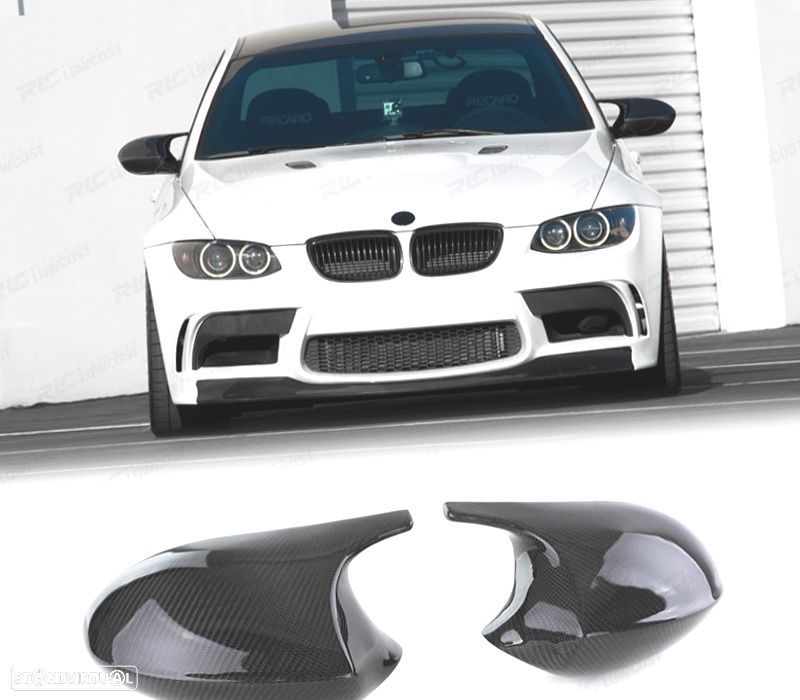 CAPAS DE ESPELHOS RETROVISORES BMW E92 E93 LCI 10-13 LOOK M3 CARBONO - 1