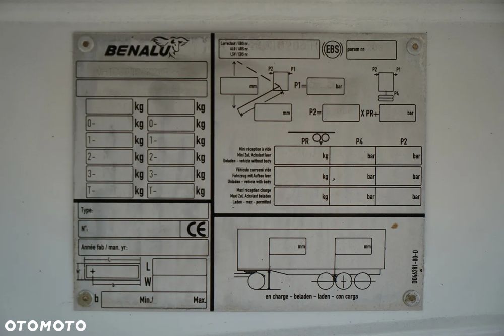 Benalu WYWROTKA / 30 m3 / ALUMINIOWA / OŚ PODNOSZONA / WAGA: 5 100 KG / SAF /  ALUFELGI / - 23