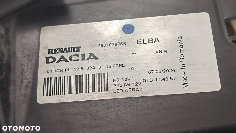 LAMPA PRAWA PRZÓD DACIA JOGGER LIFT 260107978R - 2