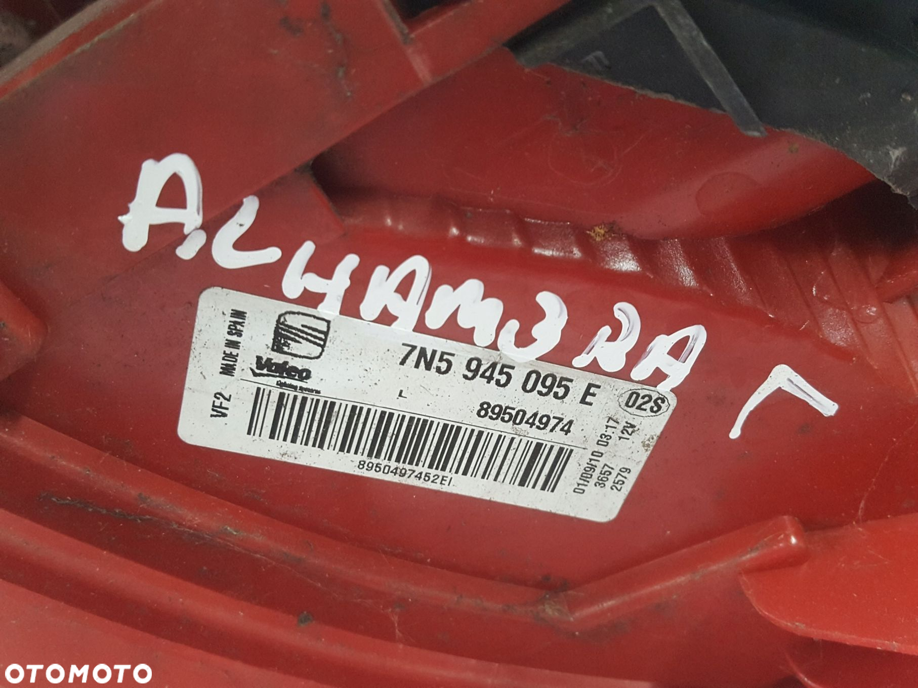 SEAT ALHAMBRA 7N 10-15r LAMPA LEWA TYŁ TYLNA 7N5945095E - 7