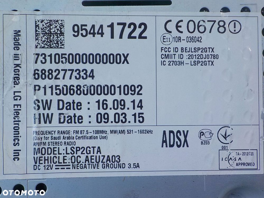 OPEL CORSA E 1.4 B 15r HB 5D wyswietlacz radia nawigacji - 5