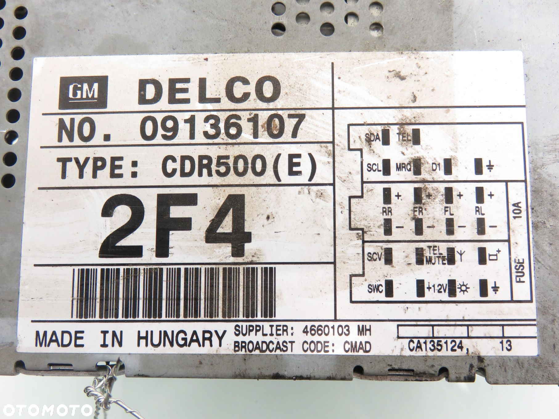 RADIO OPEL ASTRA II G 09136107 CDR500 + KOD - 3