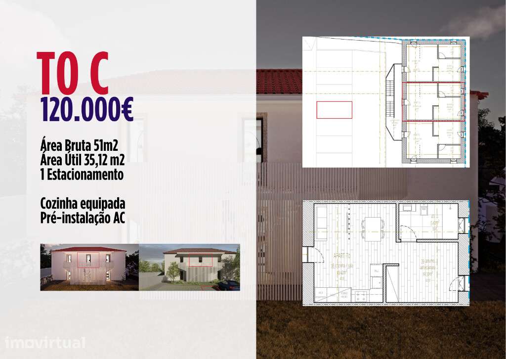 Apartamento T0+Aparcamento,CARAPINHEIRA - Grande imagem: 2/4