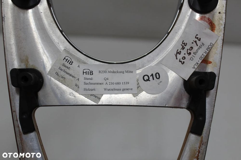 Ramka konsola środkowa popielniczka drewno dekor stan BDB OE Mercedes SL R230 W230 - 24