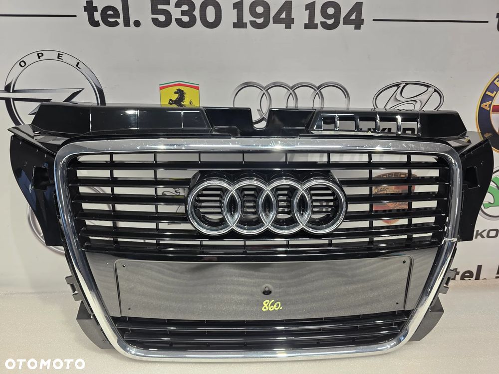 AUDI A3 8P0 LIFT 08-12 ATRAPA / GRILL PRZEDNI PRZÓD NA WYSOKI POŁYSK , NR 8P0853651M , NR AUKCJI GL860 - 1