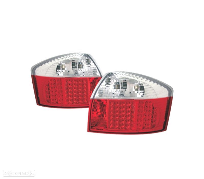 FAROLINS TRASEIROS LED AUDI A4 B6 00-04 VERMELHO BRANCO - 2
