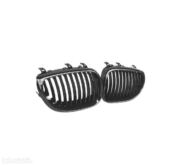 GRELHAS FRONTAIS BMW E60 E61 03-10 LOOK M PERFORMANCE PRETO BRILHANTE - 2