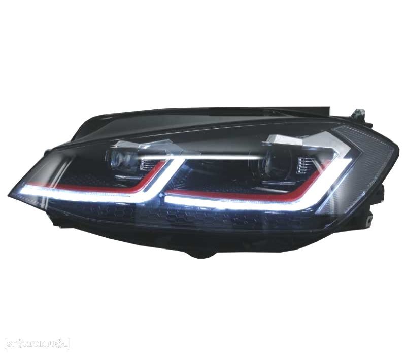 FARÓIS VOLKSWAGEN VW GOLF 7.5 17-19 FULL LED DINÂMICOS LOOK GTI - 5