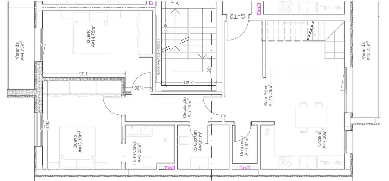 Apartamento T2 Duplex Novo - Grande imagem: 3/6